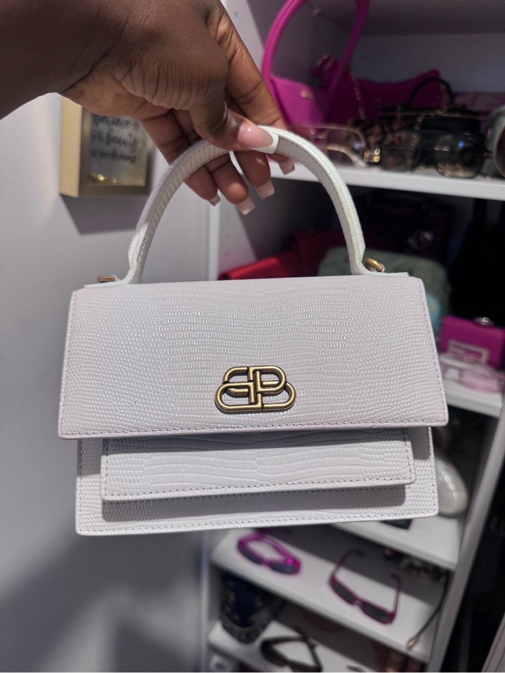 Balenciaga Mini Top-Handle Bag in Pale Lavender